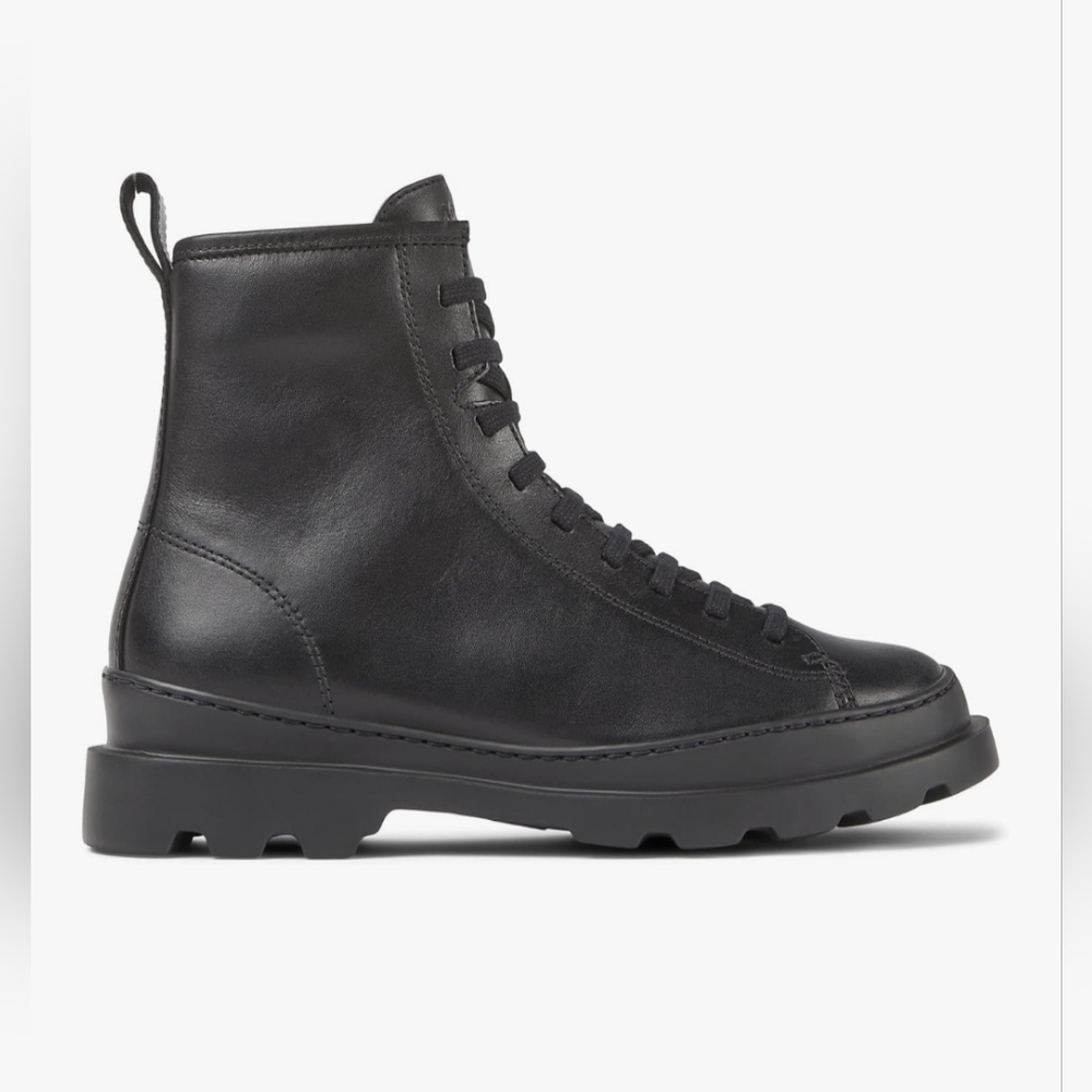 Brutus Black Leather Mid Boots for Women Camper